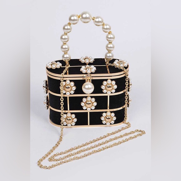 Freshwater Pearl Top Handle Evening Bag